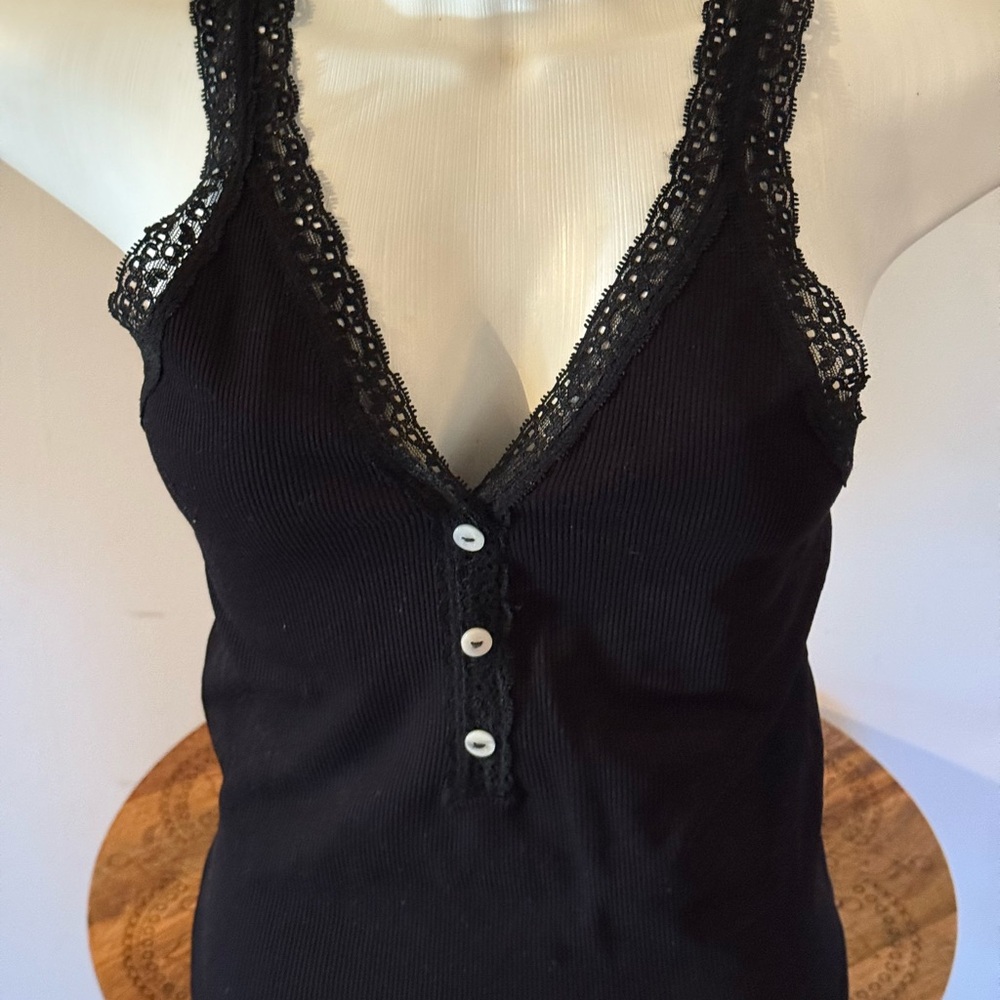 Black Lace Trim Bodysuit
